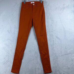 Swank A Posh Super Skinny Jeans Mid Rise Womens Mustard Orange Size Medium